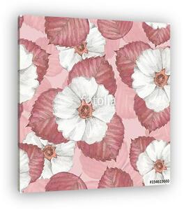 Delicate floral seamless pattern 6. Watercolor background with w (vászonkép)