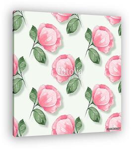 Floral seamless with pink flowers (vászonkép)