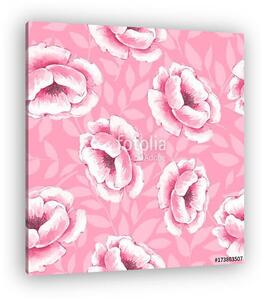 Floral seamless pattern. Watercolor background with pink flowers (vászonkép)