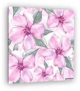 Floral seamless pattern 4. Watercolor background with delicate f (vászonkép)