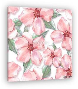 Floral seamless pattern 10. Watercolor background with delicate (vászonkép)