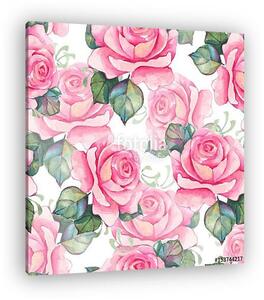 Hand drawn watercolor floral seamless pattern. Vintage flowers 1 (vászonkép)