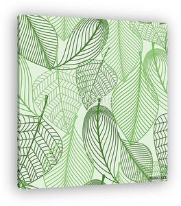 Green leaves seamless pattern background (vászonkép)