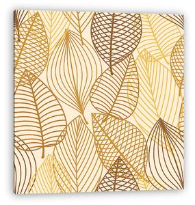 Yellow and brown leaves seamless pattern (vászonkép)