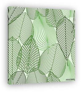 Spring green leaves seamless pattern (vászonkép)