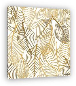 Seamless pattern of yellow and orange autumn leaves (vászonkép)