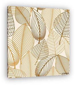 Atumnal seamless pattern with brown leaves (vászonkép)