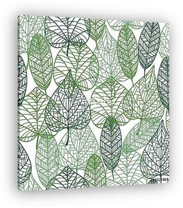 Green leaves seamless pattern (vászonkép)