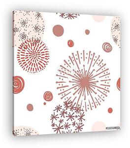 Seamless pattern with hand drawn circle doodle stylish elements. (vászonkép)