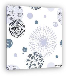 Seamless pattern with hand drawn circle doodle stylish elements. (vászonkép)