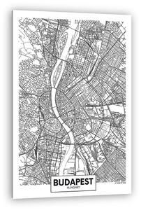 Detailed vector poster city map Budapest (vászonkép)
