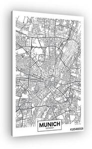 Detailed vector poster city map Munich (vászonkép)