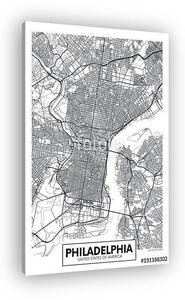 Vector poster map city Philadelphia (vászonkép)