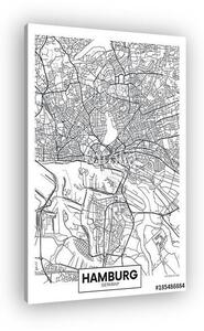 Detailed vector poster city map Hamburg (vászonkép)