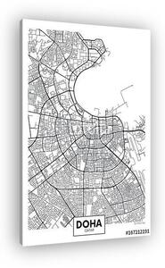 Detailed vector poster city map Doha (vászonkép)