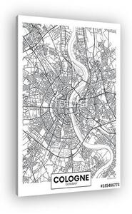 Detailed vector poster city map Cologne (vászonkép)