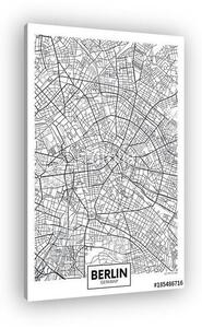 Detailed vector poster city map Berlin (vászonkép)