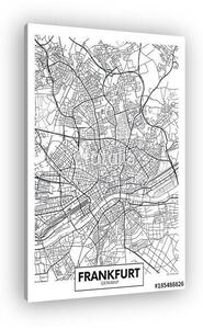 Detailed vector poster city map Frankfurt (vászonkép)