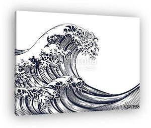 Great Wave Vintage Style Woodcut (vászonkép)