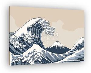 Ocean waves, Japanese style illustration (vászonkép)