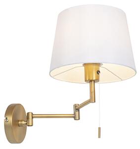 Bronz fali lámpa fehér búrával és állítható karral - Ladas Deluxe