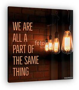 Inspirational and motivation quote on blurred light bulb backgro (vászonkép)