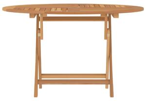 VidaXL tömör tíkfa összecsukható kerti asztal Ø 110 x 75 cm