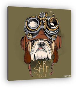 Buldog portré Steampunk (vászonkép)