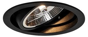 Kerek beépíthető reflektor fekete állítható - Chuck 111