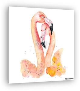Watercolor pink flamingos (vászonkép)