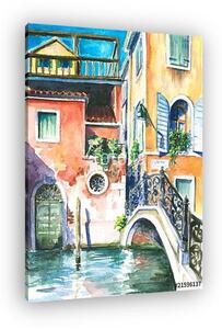 Venice watercolor painted. (vászonkép)