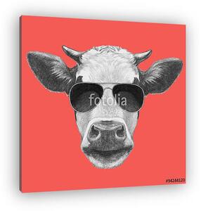 Portrait of Cow. Hand drawn illustration. (vászonkép)
