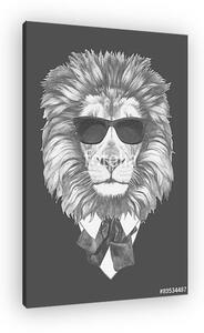 Portrait of Lion in suit. Vector (vászonkép)