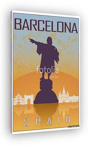 Barcelona vintage poster (vászonkép)