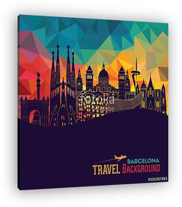 Barcelona detailed silhouette. Vector illustration (vászonkép)