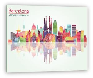 Barcelona skyline detailed silhouette. Vector illustration (vászonkép)