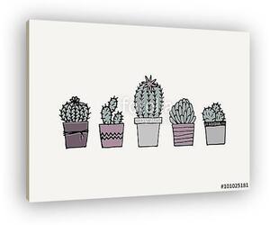 Hand Drawn Cactus Poster (vászonkép)