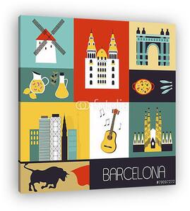 Symbols of Barcelona. (vászonkép)