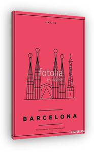 Minimal Barcelona City Poster Design (vászonkép)