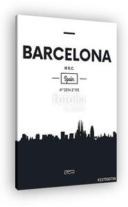 Poster city skyline Barcelona, Flat style vector illustration (vászonkép)