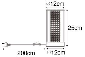 Keleti asztali lámpa fehér rattannal 12 cm - Akira