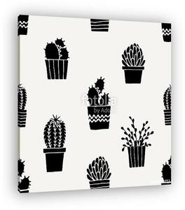 Hand Drawn Cactus Pattern (vászonkép)