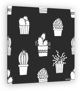 Hand Drawn Cactus Pattern (vászonkép)