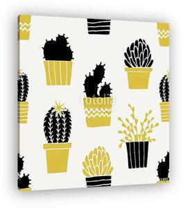Hand Drawn Cactus Pattern (vászonkép)