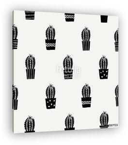 Hand Drawn Cactus Pattern (vászonkép)