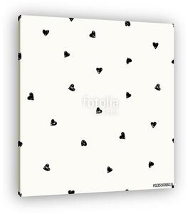 Hand Drawn Hearts Pattern (vászonkép)