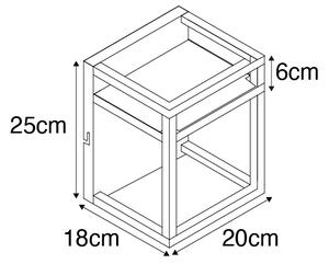 Ipari fali lámpa fekete polccal - Cage Rack
