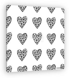 Hand Drawn Hearts Pattern (vászonkép)
