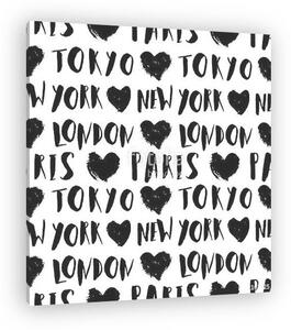 City Names Seamless Pattern (vászonkép)