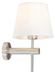 Modern fali lámpa fehér acéllal - Pluk